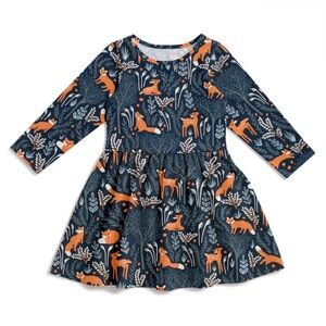 Winter Water Factory Deer & Fox dress - new